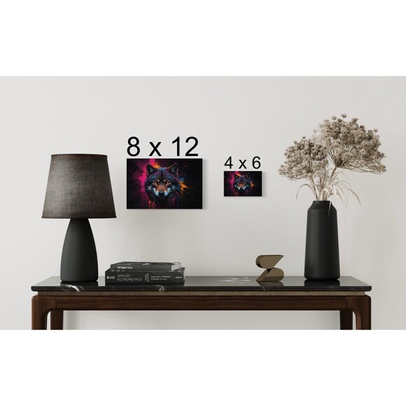 Luminous Wolf HD metal wall art print 4 x 6 inches - Picture 3 of 5